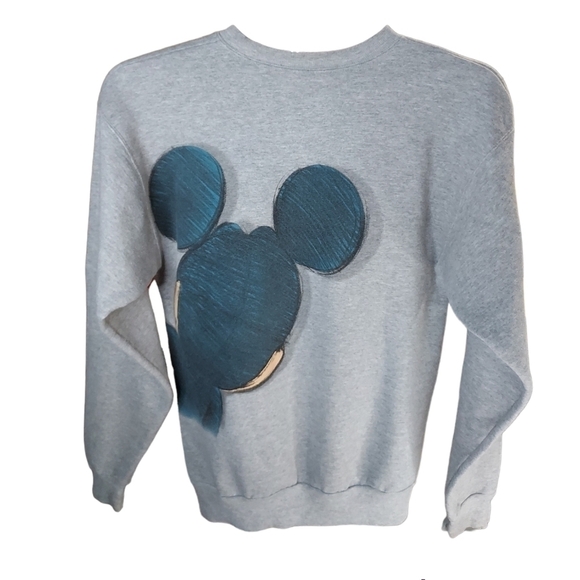 Vintage Mickey Mouse Small Sweatshirt gray L/S Crew Neck by Walt Disney Land - Picture 6 of 11